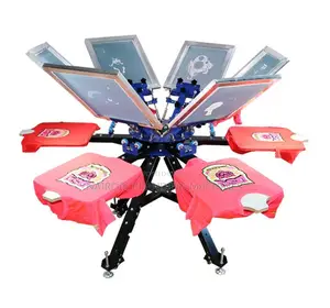 6 Color 6 Station Screenprint Press Screen Printing Machine