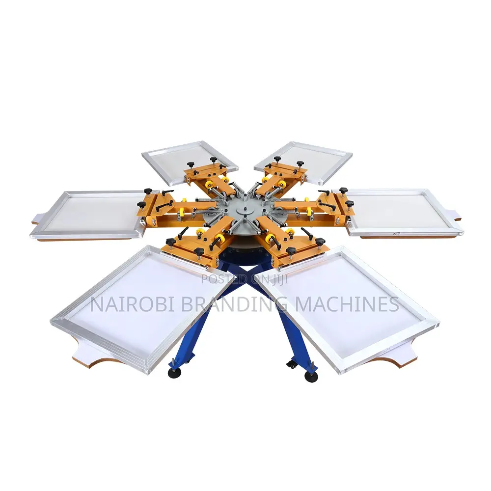 Mobile 6 Color 6 Station Manual Silk Screen Printer Machine