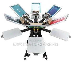 6 Colors 6 Stations Octopus Manual Screen Printing Machine