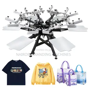 6-Stations Manual Textile Carousel Screen Printing Machine 6colors
