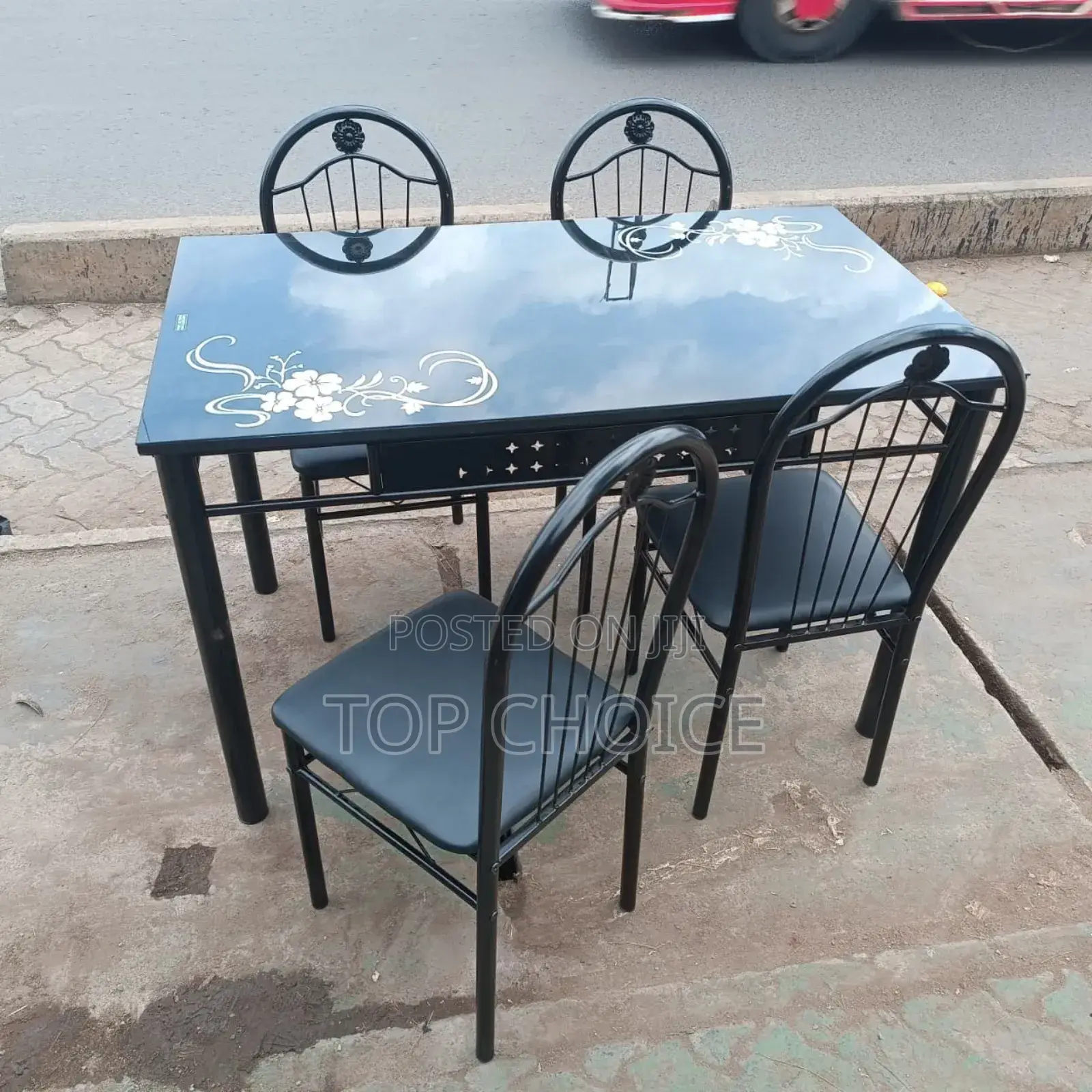 4 Seater Black Dining Table