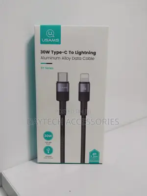 Usams Type C to Lightning 30w Aluminum Alloy Fast Charging Data Cable