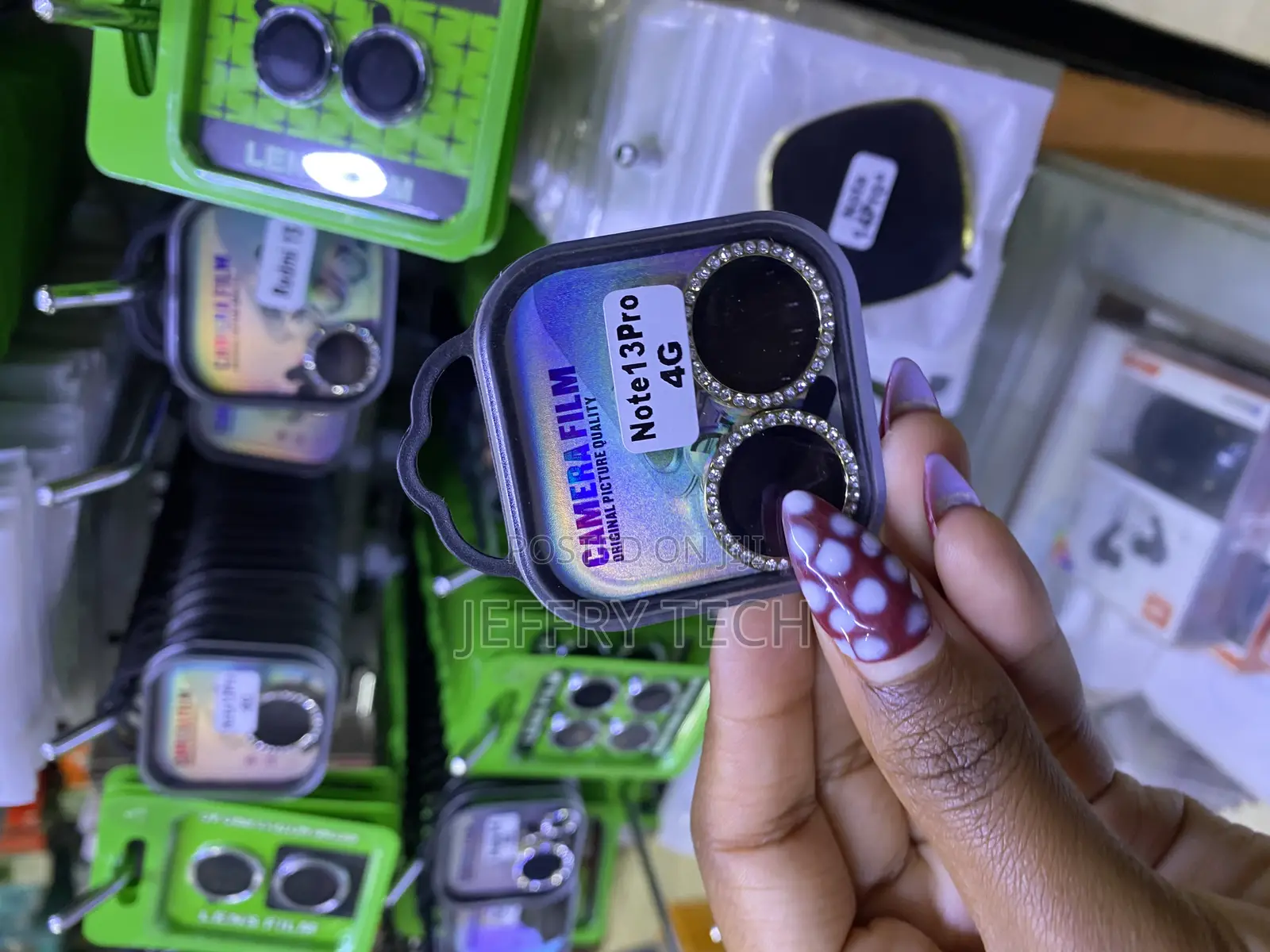 Maneer Redmi Note 13 Pro 5g Ring Glitter Camera Lens Protector