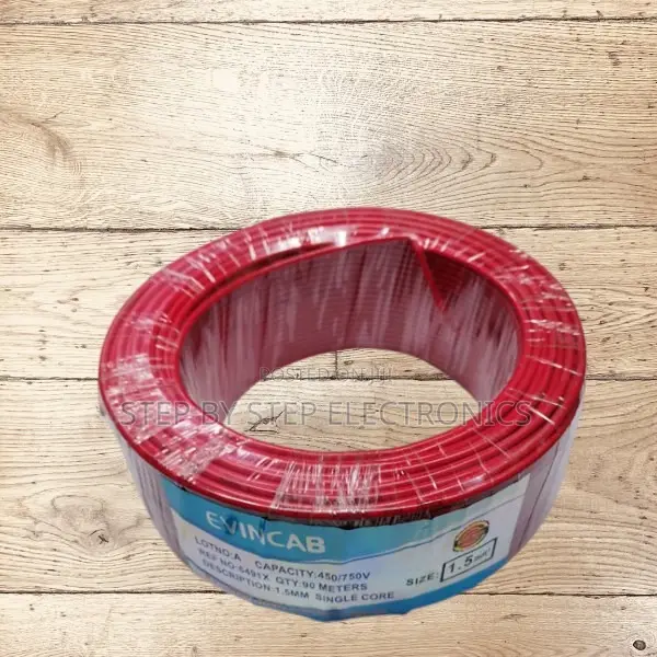 Evin Durable Red 2.5mm 90m PVC Insulated Heavy Duty Electrical Cable