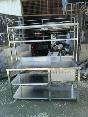 Stainless Steel Commercial Kitchen Storage and Working Area