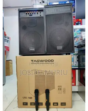 Tagwood 10d Professional Sound System – Pair Speakers + 2 Microphones