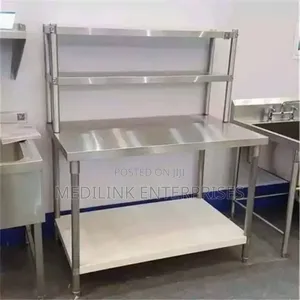 Stainless Storage Shelves With Working Table