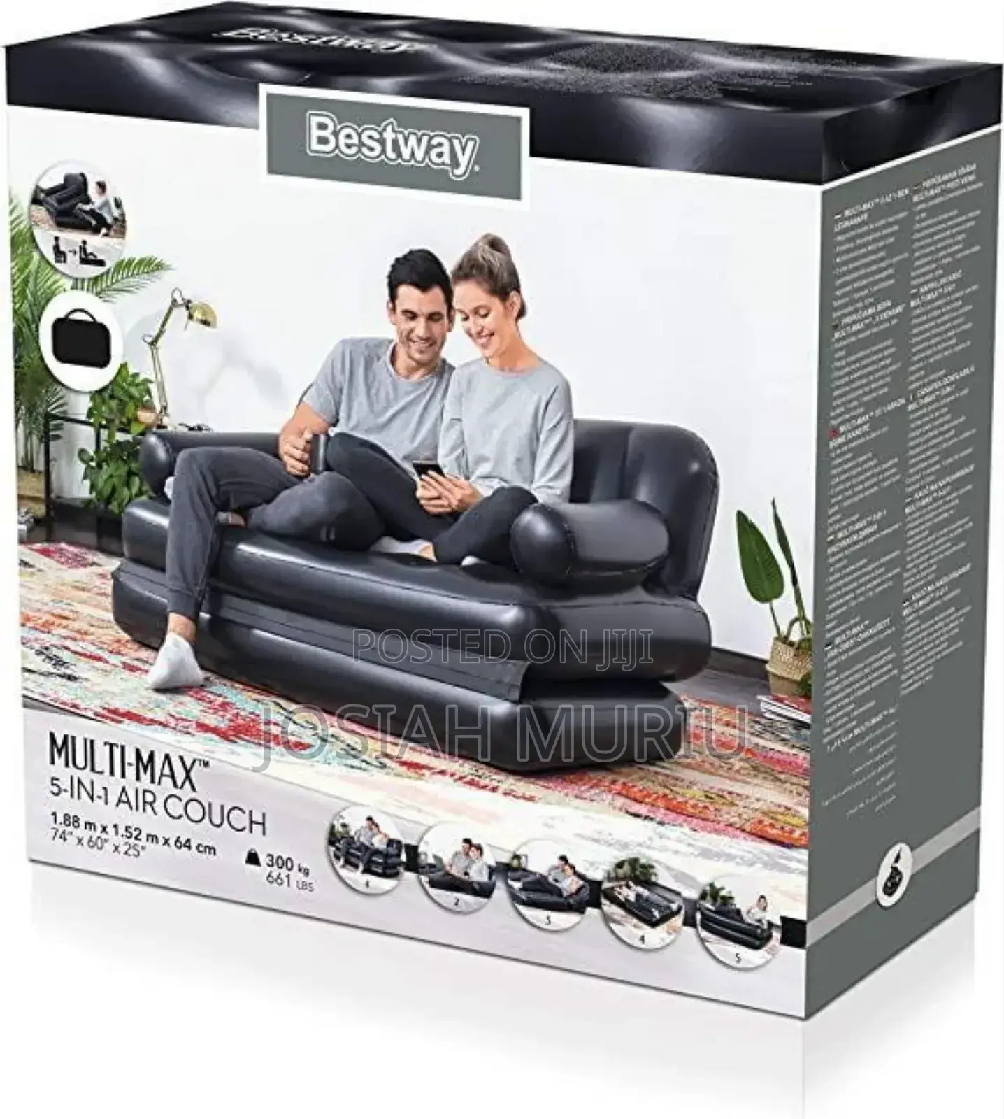 *Inflatable Sofa Bed With Manual Pump