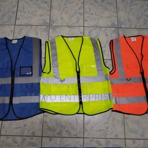 Blue, Green, Orange Reflective Jackets With Pockets
