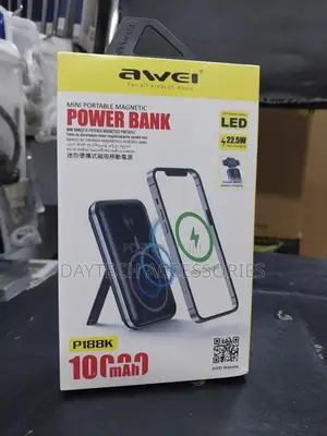 Awei 15w Magnetic Wireless Power Bank 10000mah+Pd 22.5w Fast Charger