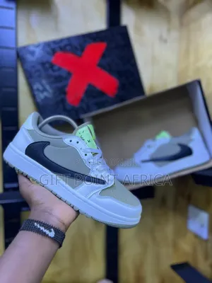 Nike Air Jordan 1 Low Golf Travis Scott "Neutral Olive" Sneaker.