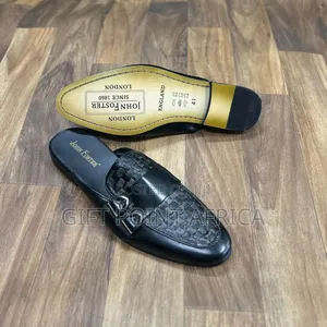 Black John Foster Leather Mules