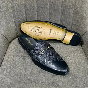 Black Leather John Foster Mules