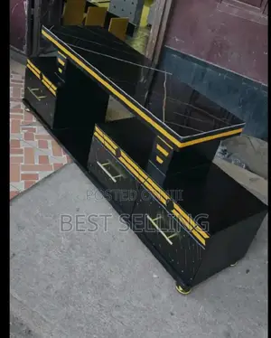 Black/Goldish Color Tv Stand