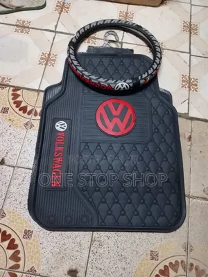 2in1 Combo Volkswagen Logo Branded Waterproof Mats +Steering Cover