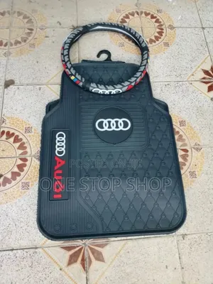 2in1 Combo Audi Logo Floor Mats With Steering Wheel Cover