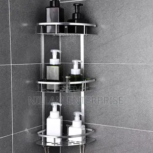 3 Layer Space Aluminum Bathroom Corner Shelf