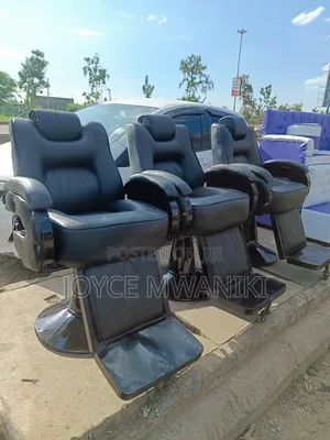 A Set of 3 Barber Chairs, Black 