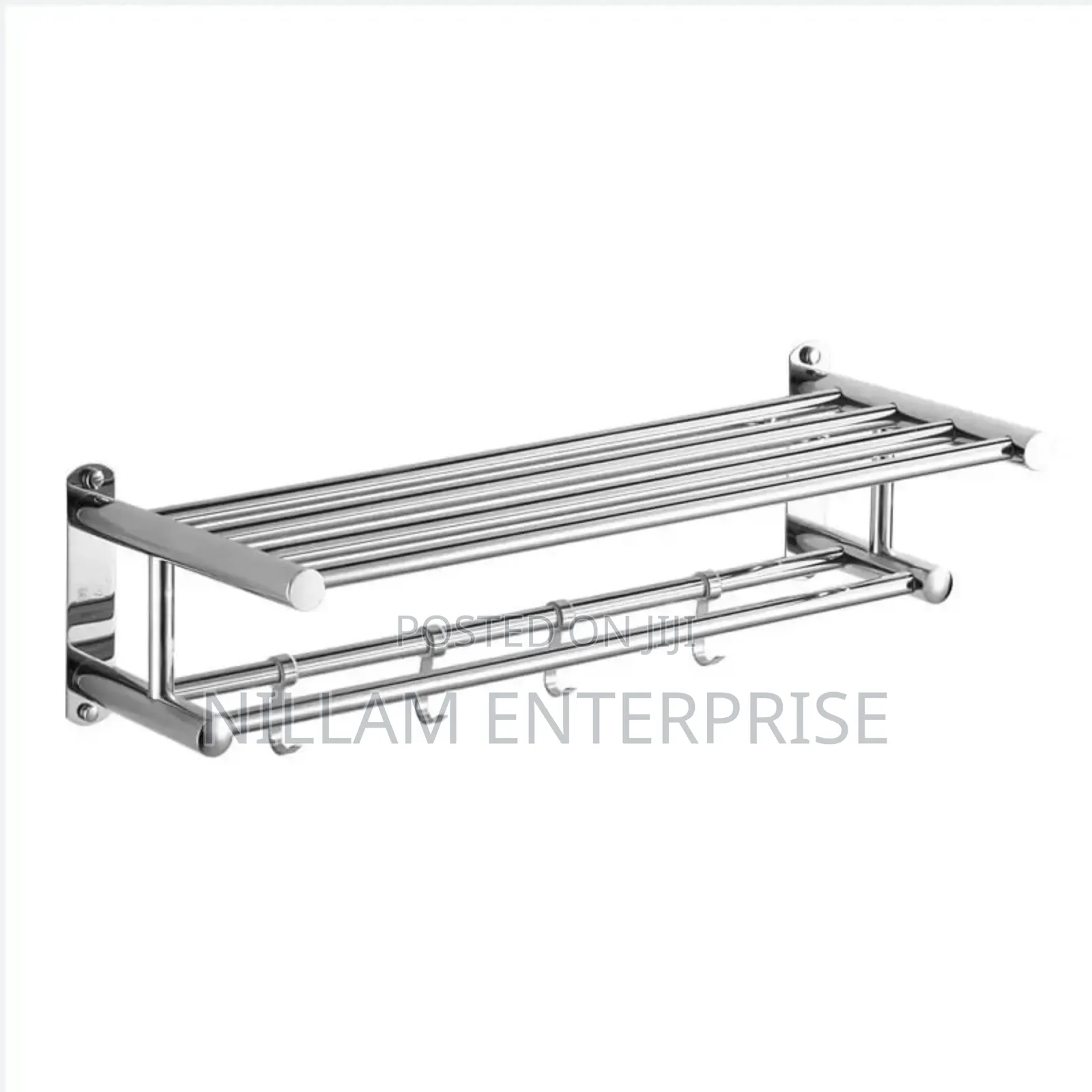 Bathroom Wall Mounted Towel Rack Accessory With Hooks*