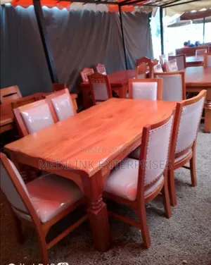 Solid Mahogany Six Seater Dinning Table Set
