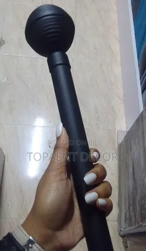 Black Single Powder Coated Non Rusty Curtain Rod
