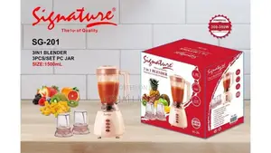 Signature 3-in-1 Blender With 3 Jars, 1.5 LTR Unbreakable Jar,(Sg-201)