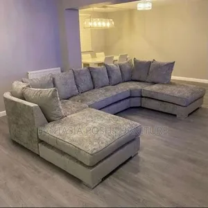 7-Seater Modern Grey U-Shaped Sofa