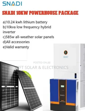 10kva Inverter - 10kwh Lithium Battery - (10)585w Solar Panels Kit
