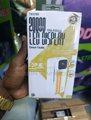 20000mah Tecno Powerbank 22.5 Fast Charging Power Bank
