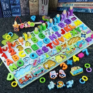 Six In One Montessori Logarithm Board With Letters, Numbers,Shapes