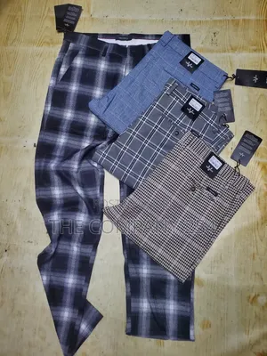 Quality Semi Casual Checked Vintage Trousers