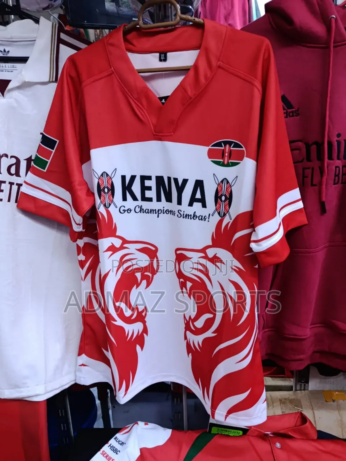 Kenyan Rugby Jerseys White Red Kit