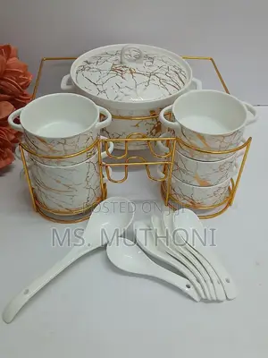 15pcs Soup Set ( White /Gold )