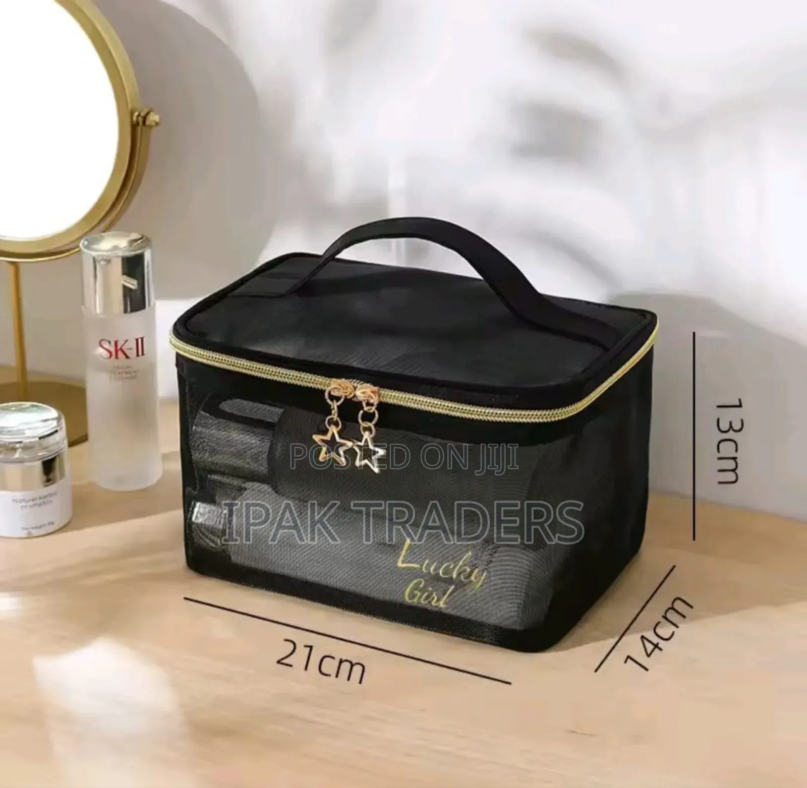 *Pretty Transparent Toiletry Bag Double Zippers