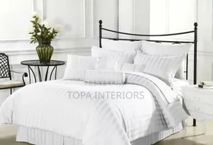 Striped Quality White Duvet Cover Sets for King Size Beds