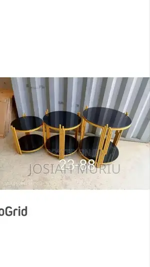 3 in 1 Executive Pure Marble Black Table