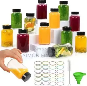 Gingershots Glass Bottles With Funnel and Cleaning Brush