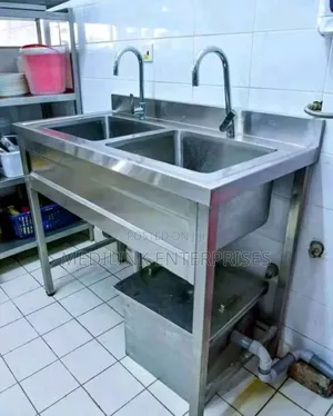 Stainless Steel Commercial Kitchen Double Washing Sinks
