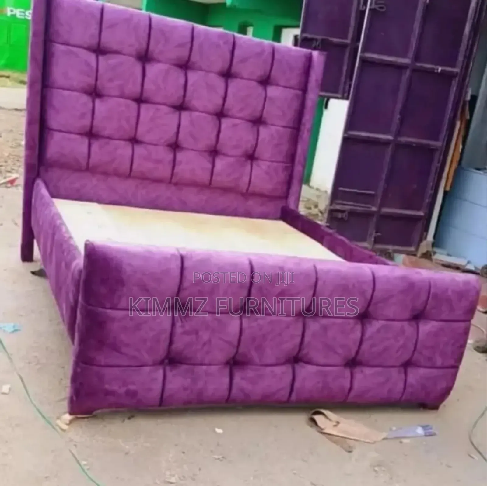 Purple Buttoned Chester Bed