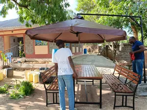 Customized Wooden Benches and Umbrella Shades