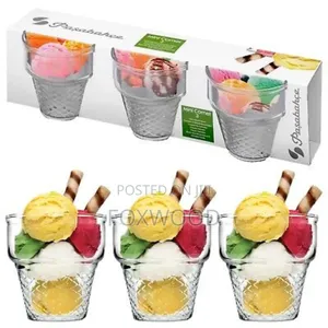 Pasabahce Mini Cornet Glass Ice Cream Cup 3pcs