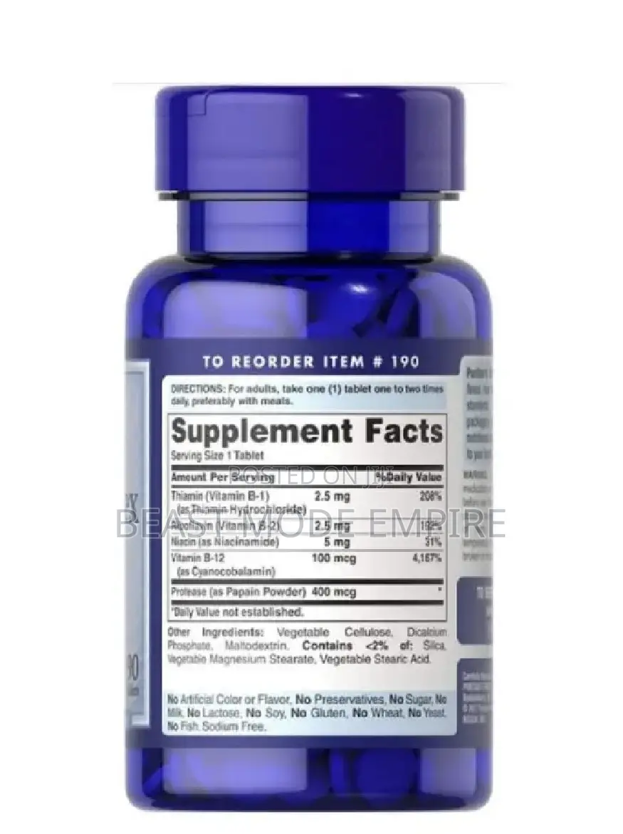 Vitamin B Complex and B12 Made in Usa
