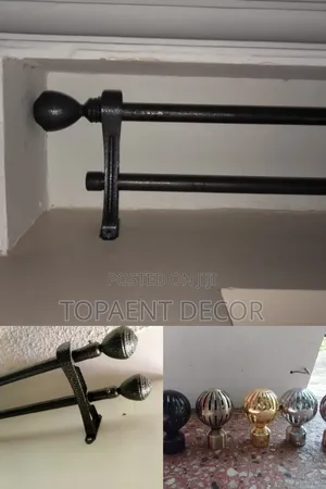 Elegance From End To End Powder Coated Curtain Rods With End Flowers