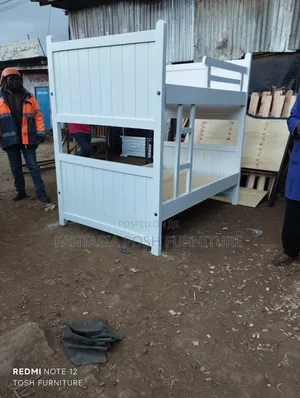 White Wooden Bunk Bed