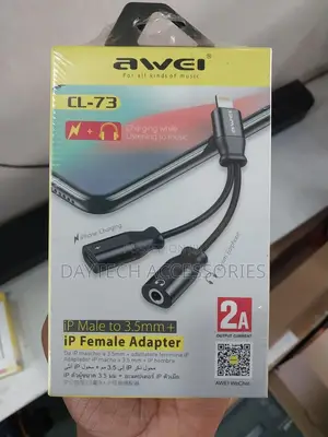 Awei Cl-73 iPhone Male to 3.5mm + iPhone Female Adapter.