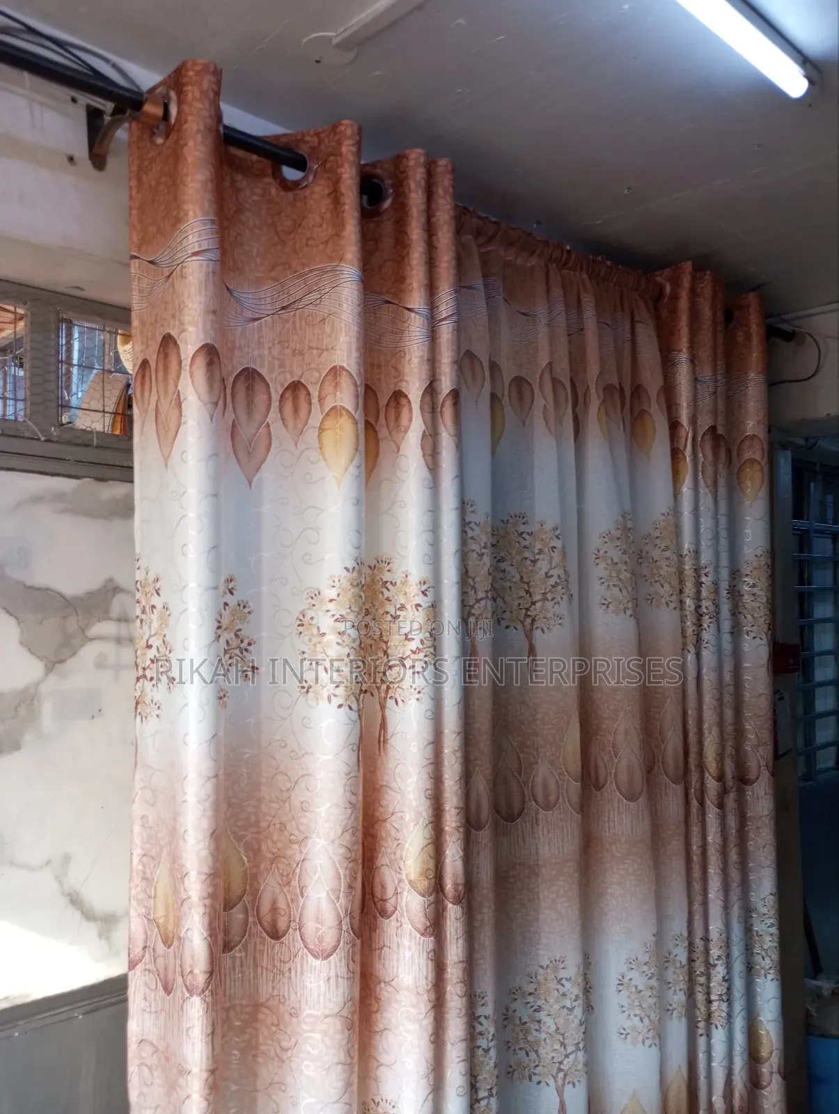 Brown Floral Curtains