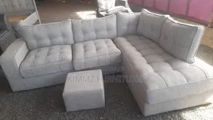 L+Shaped Sofa With a Puff