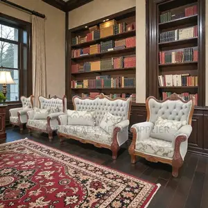 Hand Carving Antique Design 7 Seater Ex- Uk Clean Sofa Fabric Set