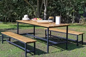 5ft Two Benches and a Tables for Restaurants or Outdoor