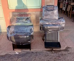 Black Set of Barbershop and Salon Sink.